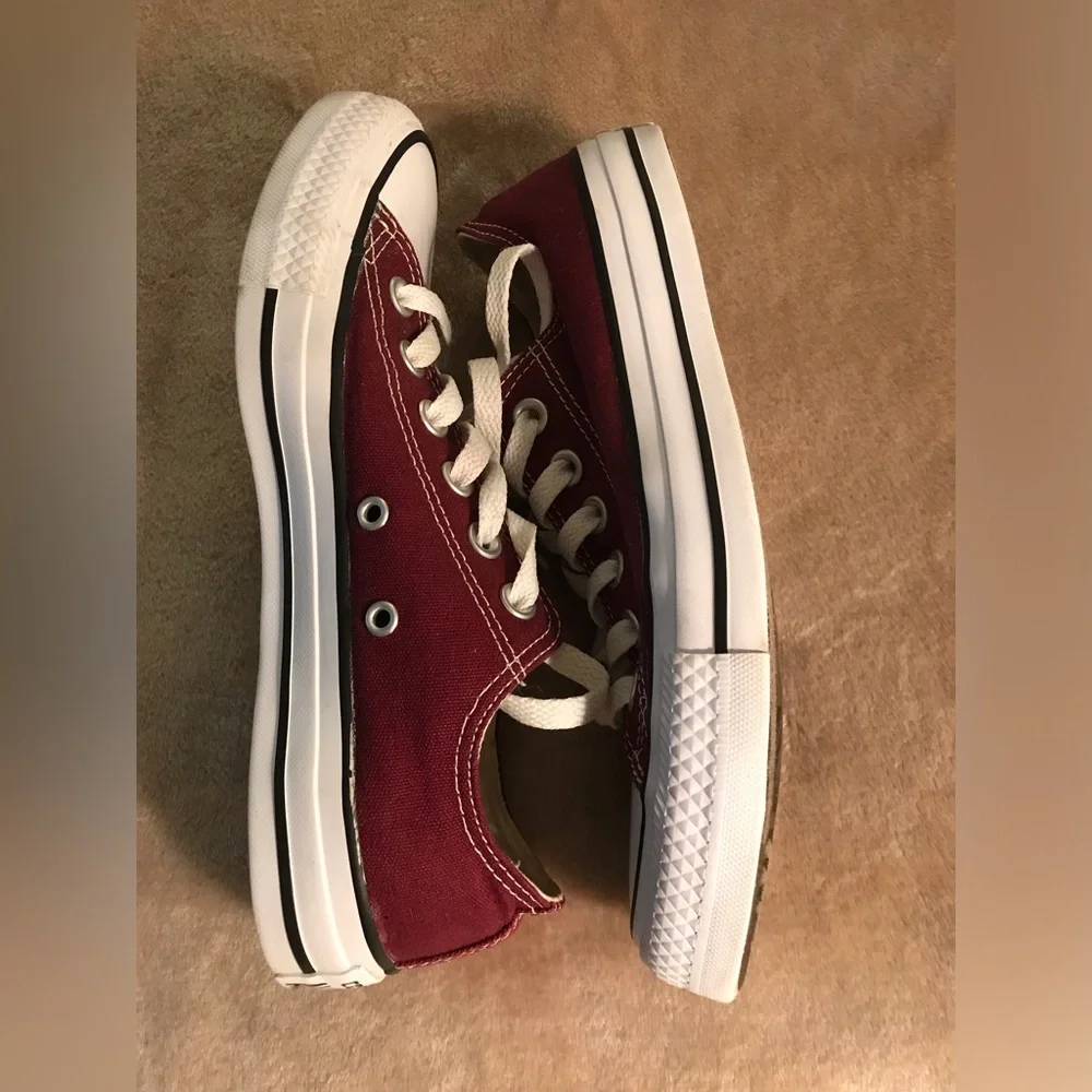 Converse Burgundy Low Top Sneakers